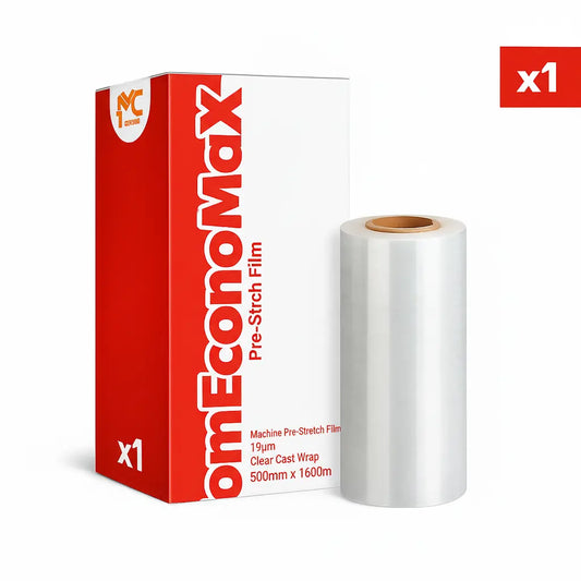 Machine Pre-Stretch Film 19µm – Clear Cast Wrap 500mm x 1600 | McPack